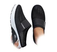 Scarpe Ortopediche Entry-Level con Cuscino d'Aria, Comode Scarpe Ortopediche da Passeggio da Donna, Scarpe Estive Slip-on Chiuse 2025, Sneakers Traspiranti con Supporto Plantare (Nero,42)