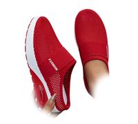 Scarpe Ortopediche Entry-Level con Cuscino d'Aria, Comode Scarpe Ortopediche da Passeggio da Donna, Scarpe Estive Slip-on Chiuse 2025, Sneakers Traspiranti con Supporto Plantare (Rosso,42)