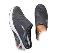 Scarpe Ortopediche Entry-Level con Cuscino d'Aria, Comode Scarpe Ortopediche da Passeggio da Donna, Scarpe Estive Slip-on Chiuse 2025, Sneakers Traspiranti con Supporto Plantare (Grigio Scuro,42)