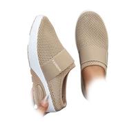 Scarpe Ortopediche Entry-Level con Cuscino d'Aria, Comode Scarpe Ortopediche da Passeggio da Donna, Scarpe Estive Slip-on Chiuse 2025, Sneakers Traspiranti con Supporto Plantare (Cachi,42)