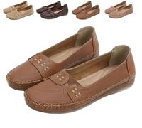 Scarpe ortopediche in pelle leggere traspiranti antiscivolo da donna eleganti scarpe ortopediche in pelle cava scarpe da ginnastica per tutto il giorno comfort per le donne, Marrone, 40 EU