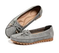 Scarpe Ortopediche in Pelle, Mocassini Eleganti Slip-on con Fiocco | Elegante pelle leggera, antiscivolo traspirante, ortopedica, slip-on e premium