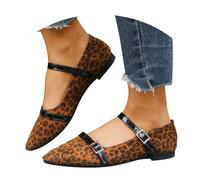 Scarpe Ortopediche Mary Jane Casual con Punta Morbida e Cinturino a Fibbia per Camminare comode (Brown #2, 40)