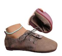 Scarpe ortopediche morbide e flessibili, con lacci, in finta pelle, mocassini da donna, stile retrò, larghi, mocassini ortopedici morbidi e leggeri, Marrone a, 0 UK Wide