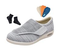 Scarpe Ortopediche Per Diabetici, Scarpe Da Uomo Traspiranti, Larghe E Regolabili Adatte A Camminare Con Il Piede Diabetico Adatte A Chi Soffre Di Edema, Ginnastica Traspiranti Edema(Light gray,44 EU)
