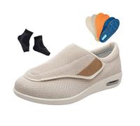Scarpe Ortopediche Per Diabetici, Scarpe Da Uomo Traspiranti, Larghe E Regolabili Adatte A Camminare Con Il Piede Diabetico Adatte A Chi Soffre Di Edema, Ginnastica Traspiranti Edema(Beige,48 EU)