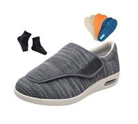 Scarpe Ortopediche Per Diabetici, Scarpe Da Uomo Traspiranti, Larghe E Regolabili Adatte A Camminare Con Il Piede Diabetico Adatte A Chi Soffre Di Edema, Ginnastica Traspiranti Edema(Dark gray,47 EU)