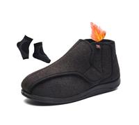 Scarpe Ortopediche per Diabetici, Scarpe Invernali Termiche Calde E Regolabili per Diabetici da Uomo Che Ingrassano E Allargano, Ortopediche Casual Fascite Plantare, Fascite Plantare(Brown,39 EU)