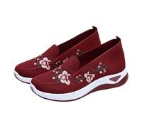 Scarpe Ortopediche,Scarpe Donna comode,da Passeggio Traspiranti e morbide in Tessuto da Donna, Come Le Sneakers Camicia Infanzia (Wine, 35)