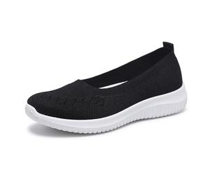 Scarpe Ortopediche,Scarpe Donna estive comode,da Donna, Casual Etniche, estive alla, Casual con Tacco Piatto Traspiranti e Suola Morbida Camicie Cuoco (Black, 43)
