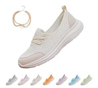 Scarpe ortopediche,Scarpe ortopediche da donna con suola morbida in rete confortevole,Scarpe da passeggio con supporto per arco plantare, Bianco sporco, 38 EU