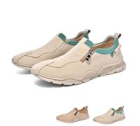 Scarpe Ortopediche Slip-on da Uomo, Mocassini da Passeggio con Cerniera Laterale Fatti A Mano | Scarpe da Ginnastica Piatte Leggere E Casual per La Guida Quotidiana(Green,44 EU)