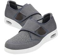 Scarpe Ortopediche Uomo con Strappo Estive Anziani Uomo per Diabetici Comode Camminare predisposte Modello Plantare anatomico Estraibile automodellanti Quindi Adatte(Gray,43.5 EU)