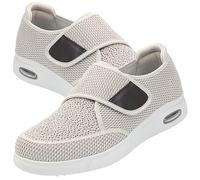Scarpe Ortopediche Uomo con Strappo Estive Anziani Uomo per Diabetici Comode Camminare predisposte Modello Plantare anatomico Estraibile automodellanti Quindi Adatte(Beige,37.5 EU)