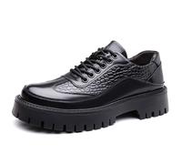 Scarpe Oxford con punta ad ala da uomo - Piattaforma spessa con suola spessa con lacci Scarpe formali per il tempo libero da lavoro per matrimonio ufficio nero marrone