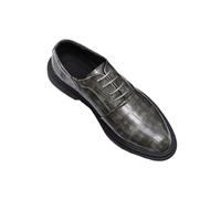 Scarpe Oxford da Uomo Eleganti Basse PU Stringate Derby,Grigio,45 EU