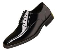Scarpe Oxford Formali da Uomo Stringate Party Brogue Pelle di Vitello Prom Matrimonio Tacco Largo Antiscivolo Antiscivolo Resistente allo Scivolamento Casual(46 EU)