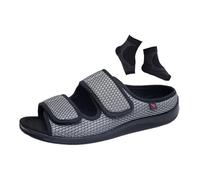 Scarpe per Anziani Edema Diabetico da Esterno, Scarpe Estive da Uomo Traspiranti Regolabili Ortopediche con Punta Aperta per Diabetici con Edema, Pantofole Facili Chiudere, Genitori(Gray,39 EU)