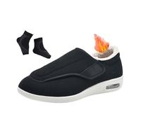 Scarpe per Anziani Regolabili, Scarpe Invernali da Uomo Termiche Foderate in Pile Ortopediche Regolabili per Diabetici, Calzature Ortopediche Extra Larghe Comode, Artrite, Fascite(A Black,45 EU)