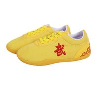 Scarpe per Arti Marziali Donna Uomo Tai Chi Wu Shu Kung Fu Scarpe Traspirante Antiscivolo Sport Palestra Sneaker per Giorno Formazione Esercizi mattutini(Size:36(21.5cm),Color:Yellow)