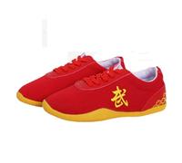 Scarpe per Arti Marziali Donna Uomo Tai Chi Wu Shu Kung Fu Scarpe Traspirante Antiscivolo Sport Palestra Sneaker per Giorno Formazione Esercizi mattutini(Size:37(22cm),Color:Red)