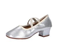 Scarpe per Ballo Liscio da Donna Latino Comodi Punta Chiusa Scarpe da Ballo Valzer ChaCha per Feste Sandali con Cinturino alla Caviglia Professionale per Il Tango Kizomba Bachata Estivi