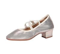 Scarpe per Ballo Liscio da Donna Latino Comodi Punta Chiusa Scarpe da Ballo Valzer ChaCha per Feste Sandali con Cinturino alla Caviglia Professionale per Il Tango Kizomba Bachata Estivi