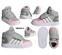adidas Hoops Mid 2.0, Basketball Shoe Unisex-Bambini, Grey Two Ftwr White Clear Pink, 22 EU