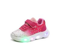 Scarpe per Bambina, Ginnastica Bambino Leggere Facili Pulire Suola Ammortizzata graziose Ginnastica Design a Cuore Che Si Illuminano al Buio Il Comfort Quotidiano (Red 295 Little Child)