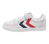 Hummel, Slimmer Stadil Leather Low Jr, Scarpe Da Ginnastica Basse, Unisex - Bambini E Ragazzi, Bianco (White 9001), 34 Eu