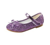 Scarpe per bambini Per bambine Glitter Scarpe da principessa Classiche Paillettes Scarpe eleganti Ballerine Ballerina Scarpe da scuola Con velcro Scarpe glitter Fiocco Travestimento, Lilla, 29 EU