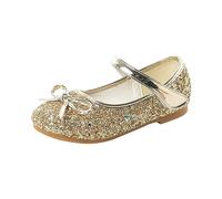 Scarpe per bambini Per Ragazze Glitter Principessa Scarpe Classiche Paillettes Vestiti Balletto Appartamenti Ballerina Scarpe Scuola Con Scarpe Glitter Fiocco, gold, 31 EU