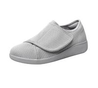 Scarpe per diabetici, da uomo, extra larghi, comode, antiscivolo, in rete, suola morbida, per il tempo libero, leggere, traspiranti, ortopediche, assorbimento degli urti, scarpe senza lacci, grigio