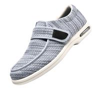 Scarpe per Diabetici Scarpe Uomo,Larghe per Piedi Gonfi Scarpe da Passeggio Regolabili La Neuropatia Dolorosa dei degli Anziani.Light Gray,41