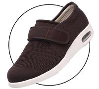 Scarpe per Diabetici Uomo Estive Scarpe Uomo Strappo Scarpe Ginnastica a Strappo Scarpe Pianta Larga Scarpa Scarpe Ortopediche(Color:Brown,Size:42 EU)