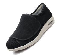 Scarpe per Diabetici Uomo,Extra Larghe per Piedi Gonfi Ciabatte Regolabili La Neuropatia Dolorosa dei degli Anziani.Black,40