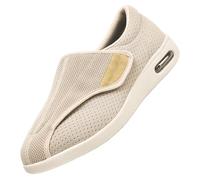 Scarpe per Diabetici Uomo,per Alluce Valgo Fasi Post Operatorie e Lunghe Guarigioni Scarpe Traspiranti Antiscivoloile,Beige,48