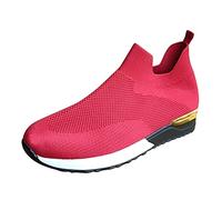 Scarpe per edema e piedi gonfi, da donna, in rete regolabile, extra larghe, ortopediche, traspiranti, per diabetici, per donne anziane, gonfie, sollievo dal dolore, regalo, Rosso, 41 EU