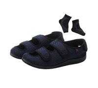 Scarpe per Il Piede Diabetico, Scarpe da Uomo per Diabetici Facili da Chiudere Regolabili Traspiranti Extra Larghe, Comode Piedi Gonfi Antiscivolo Ortopediche Camminare, Artrite, Edema(Blue,47 EU)