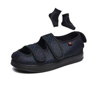 Scarpe Per Il Piede Diabetico, Scarpe Da Uomo Per Diabetici Facili Da Chiudere Regolabili Traspiranti Extra Larghe, Comode Piedi Gonfi Antiscivolo Ortopediche Camminare, Artrite, Edema(Blue-black,42 E