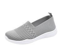 Scarpe per il tempo libero da donna, sportive, in rete, morbide, comode, scarpe da corsa, traspiranti, tinta unita, leggere, resistenti all'usura, estive, grigio., 41 EU