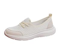 Scarpe per il tempo libero da donna, traspiranti, comode, scarpe sportive Dirndl, scarpe da passeggio, casual, scarpe da corsa su strada, palestra, elevate, scarpe estive, bianco, 40 EU