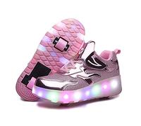 Scarpe per Pattini a Rotelle per Bambini con luci a LED Illuminate, Scarpe da Ginnastica con Ruote Doppie Ricaricabili USB a LED I Migliori Regali per la Festa di Compleanno Ringraziamento Carnevale