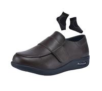 Scarpe per Piedi Gonfi, Scarpe Ortopediche da Uomo in Pelle Regolabili E Traspiranti per Diabetici, Comode Anziani Comode da Indossare Adatte A Camminare E Combattere L'edema Estate(Brown,44 EU)