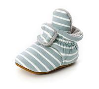 Scarpe per primi passi Bambino Bambina, Morbuy Pantofole Bambino in Morbida Cotone Scarpine con Stampa a righe Prima Infanzia Scarpe da bambino antiscivolo (Strisce blu,13cm/ 12-18 mesi)