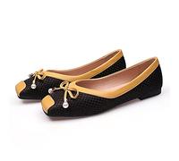 Scarpe pianeggianti Intrecciate da Donna con Punta Quadrata Chiusa e Tacco Basso, con Un Dettaglio di Prua per Un Look da Ballo, Comodo e Facile da Scivolare per Camminare
