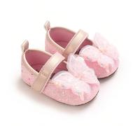 Scarpe piatte casual con paillettes a forma di farfalla rosa per neonati, scarpe da camminare con suola morbida, adatte per primavera ed estate EUR18,EUR19,EUR17Blocchi di colore