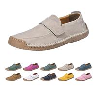 Scarpe piatte da donna, a punta chiusa, modelli coppia primavera autunno con cuciture a mano, mocassini traspiranti slip on comodi per la vita quotidiana e le passeggiate, rosa caldo, 37 EU