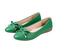 Scarpe piatte da donna, comode - scarpe retrò da donna, vintage, sneakers alla moda, slip on Basquettes senza lacci casual da passeggio sneaker elegante con fiocco, verde, 40 EU