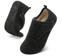 Scarpe piatte da donna di colore unito, comode e leggere, stile retrò autunnale e invernale con punta larga regolabile e calde, lavabili in lavatrice, pantofole da interno, calze e scarpe EUR36-37,EUR